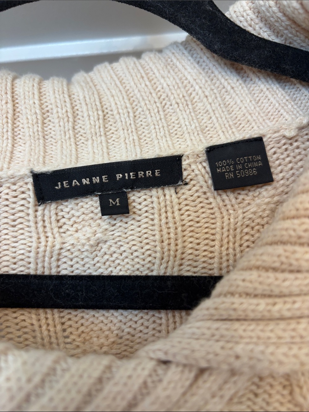 Jeanne Pierre cable knit fold over cowl sweater - Picture 4 of 4